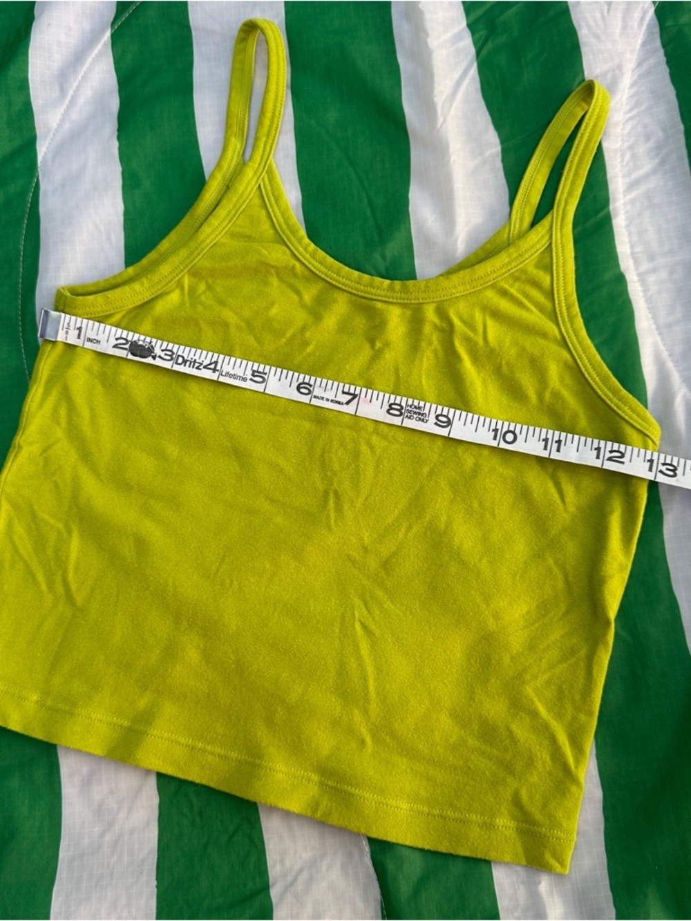 ARQ cropped tank size small lime green